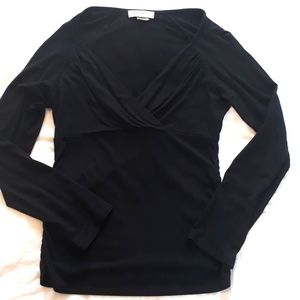 NINE WEST Medium Black Shirt Crossover Front